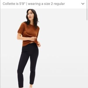 Everlane side zip stretch cotton pants in black